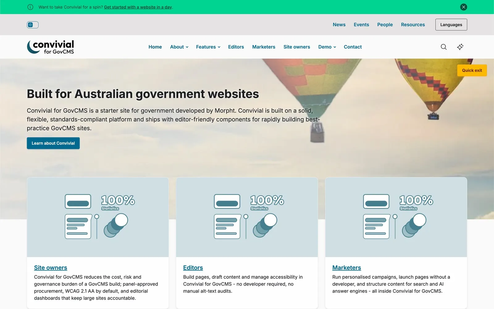 Convivial for GovCMS home page