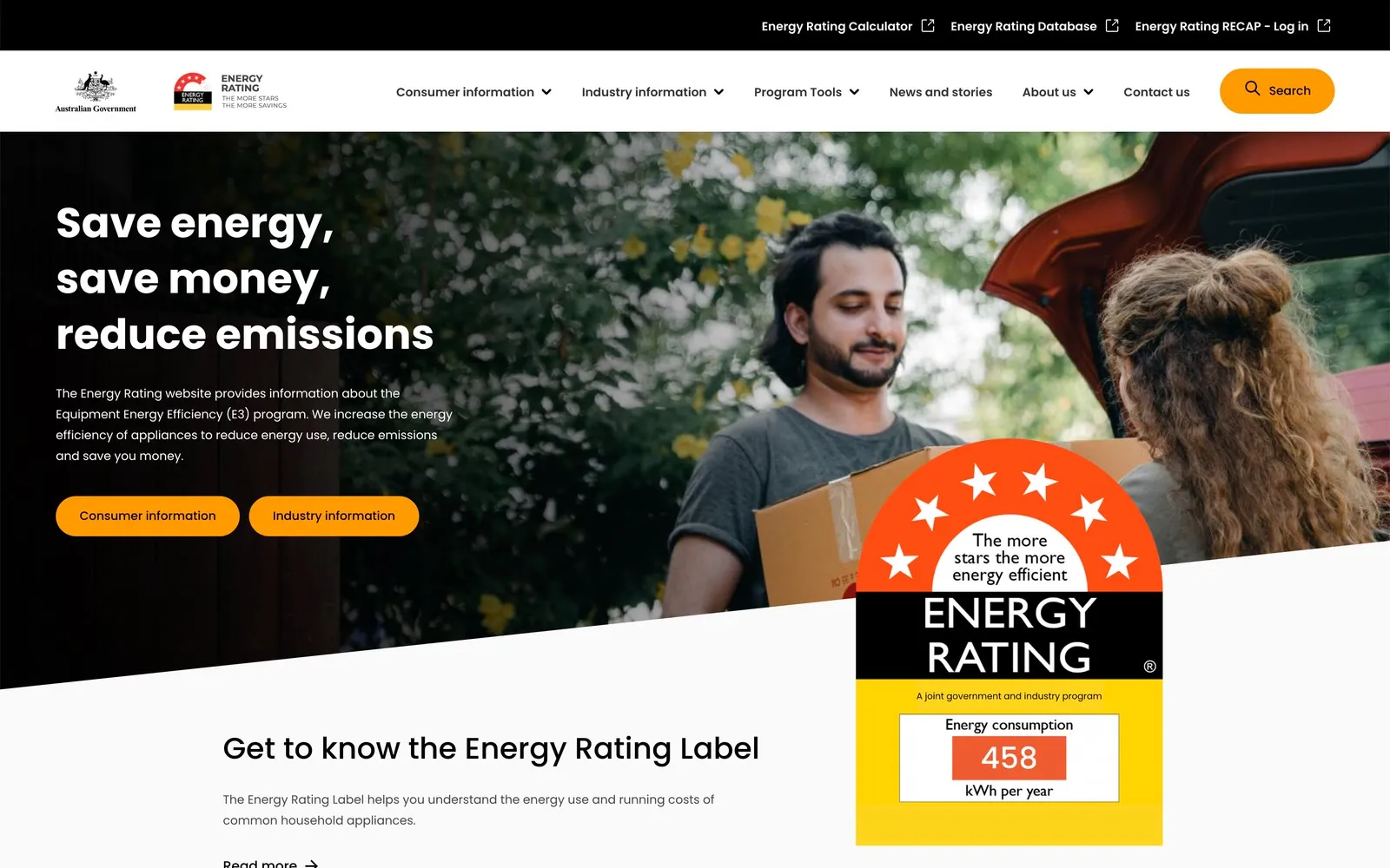 Energy Rating home page