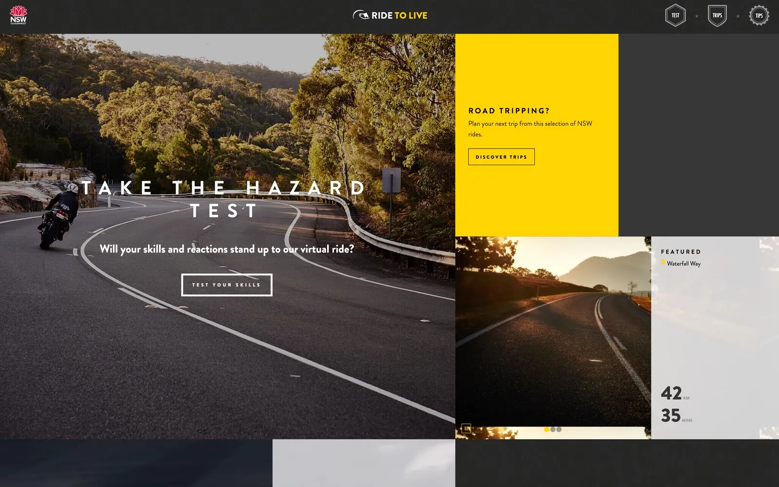 Ride to Live home page