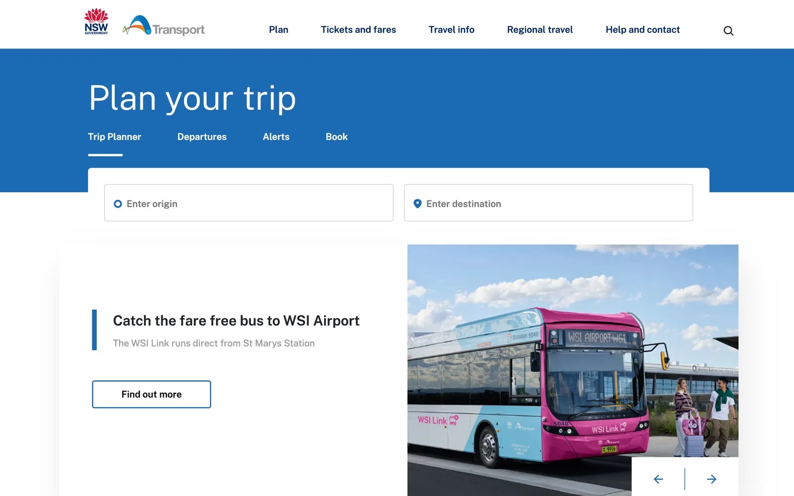 transportnsw.info home page